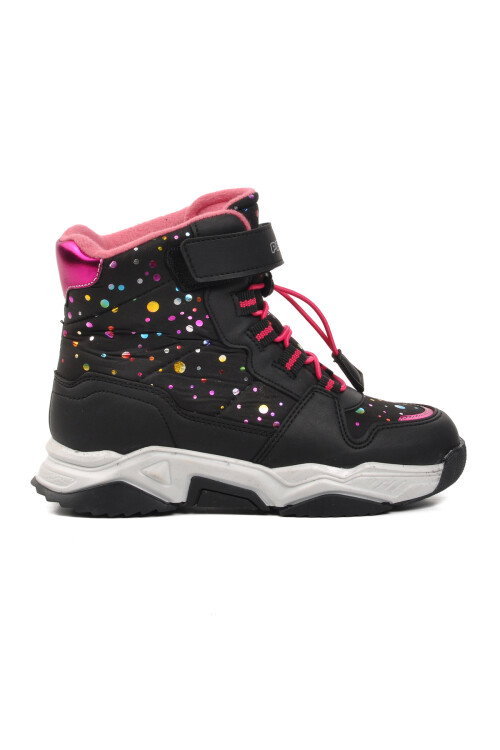 Pepino 1520 F Siyah-Fuşya  Kız Çocuk Kar Botu