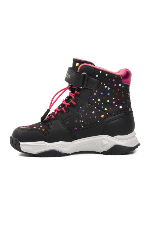 Pepino 1520 F Siyah-Fuşya  Kız Çocuk Kar Botu