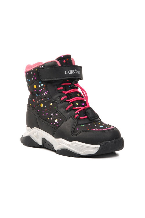 Pepino 1520 F Siyah-Fuşya  Kız Çocuk Kar Botu