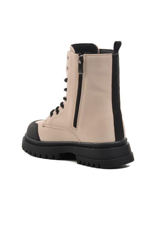 حذاء طويل من البولي يوريثين باللون البيج للبنات 1566 F