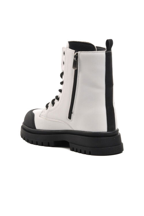 White Polyurethane Girls Boots 1566 F