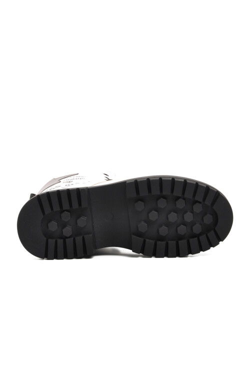 White Polyurethane Girls Boots 1566 F