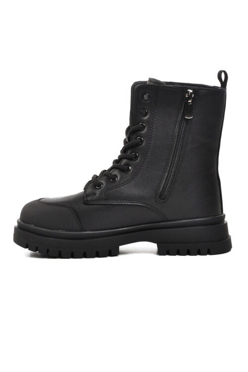 Black Polyurethane Girls Boots 1566 F
