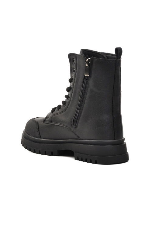 Black Polyurethane Girls Boots 1566 F
