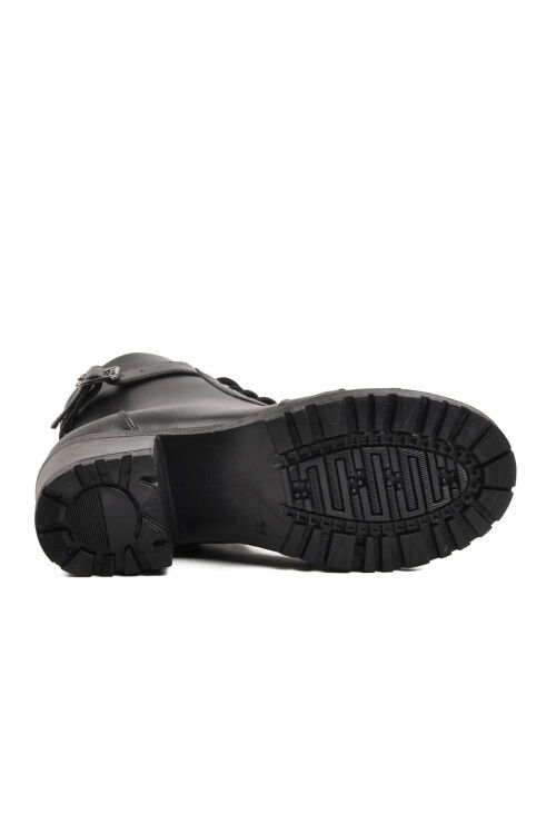 Black Polyurethane Womens Boots 195-01 Z