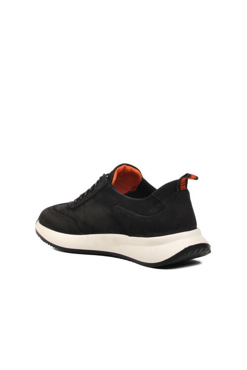 حذاء كاجوال رجالي من الجلد الطبيعي باللون الأسود 232240-1 M