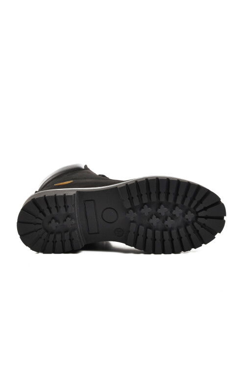 Black Nubuck Water Repellent Genuine Leather Unisex Boots 240602 G