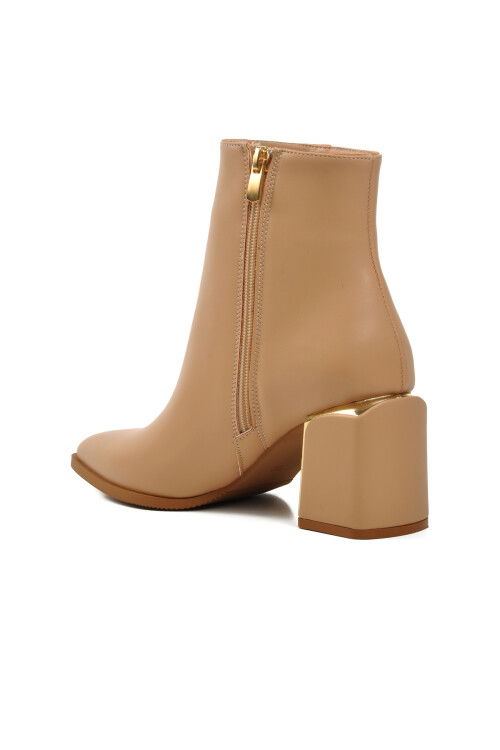 Nude Polar Fleece-lined Womens High Heel Boots 248025 Z