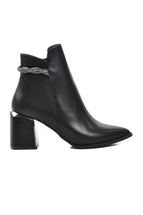 Siyah İçi Polarlı Topuklu Kadın Bot 248029 Z