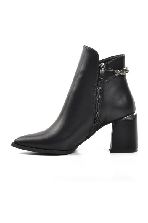 Siyah İçi Polarlı Topuklu Kadın Bot 248029 Z