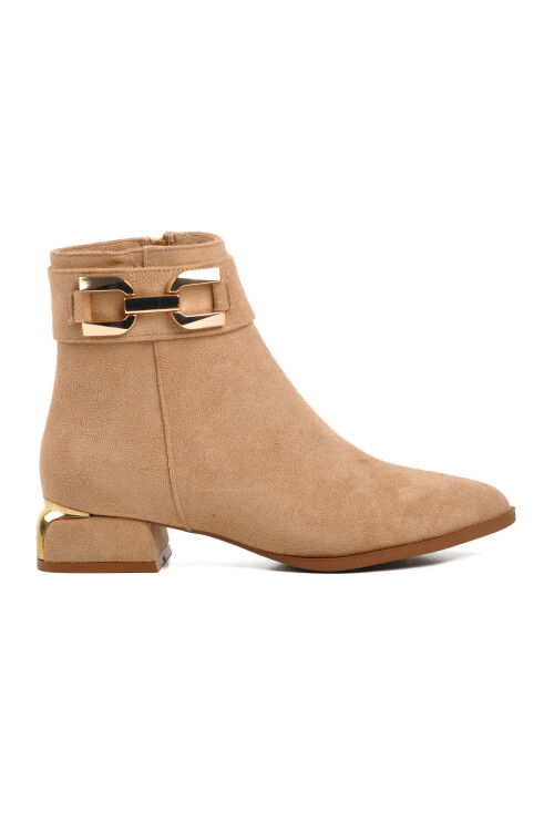 Beige Suede Womens Boots 248035 Z