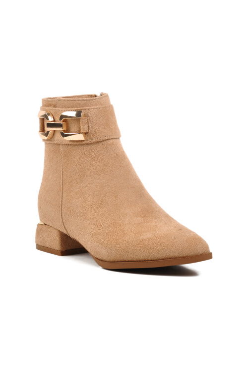 Beige Suede Womens Boots 248035 Z
