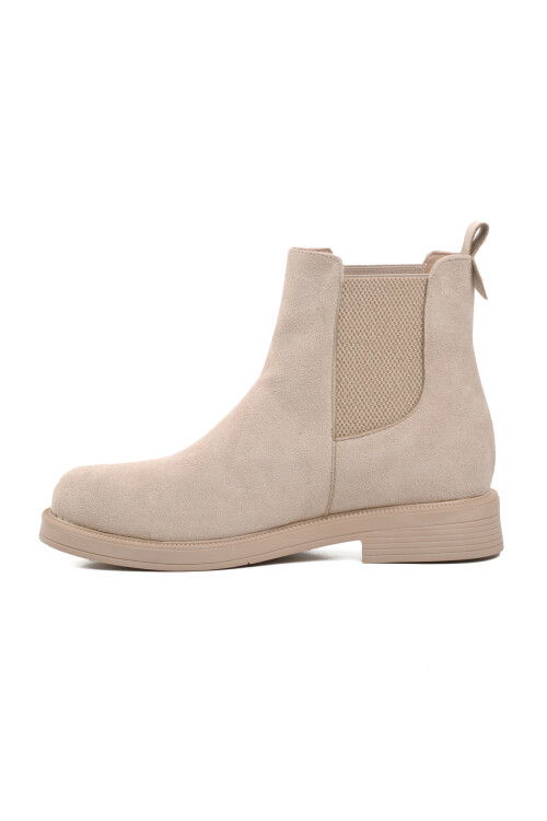 Beige Suede Womens Chelsea Boots 284053 Z