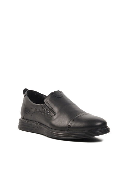 Black Orthopedic Genuine Leather Mens Casual Shoes 2917 M