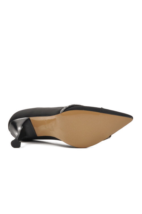 Siyah Saten  Kadın Abiye Ayakkabı 312039 Z