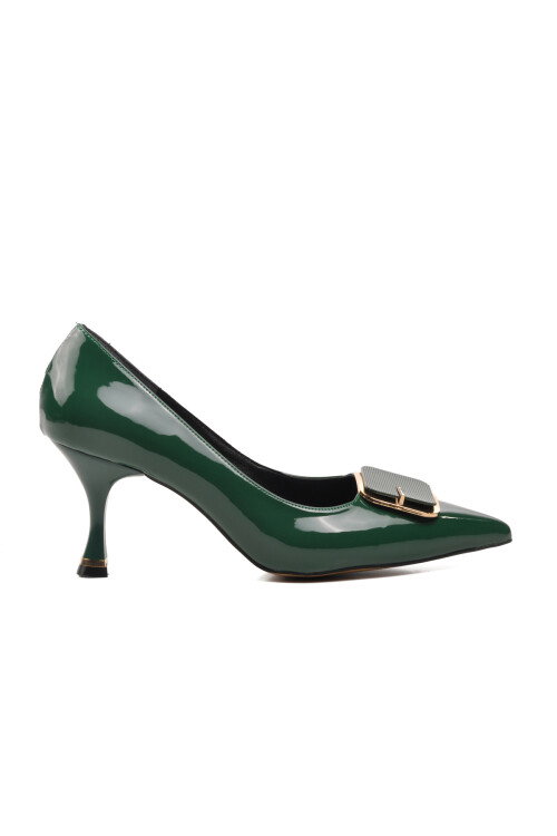 Green-Patent Leather Womens Evening Shoes 312042 Z