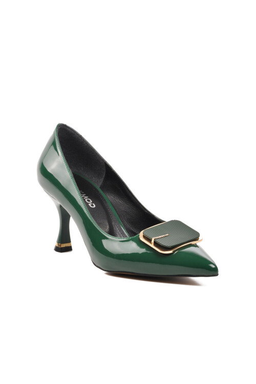 Green-Patent Leather Womens Evening Shoes 312042 Z