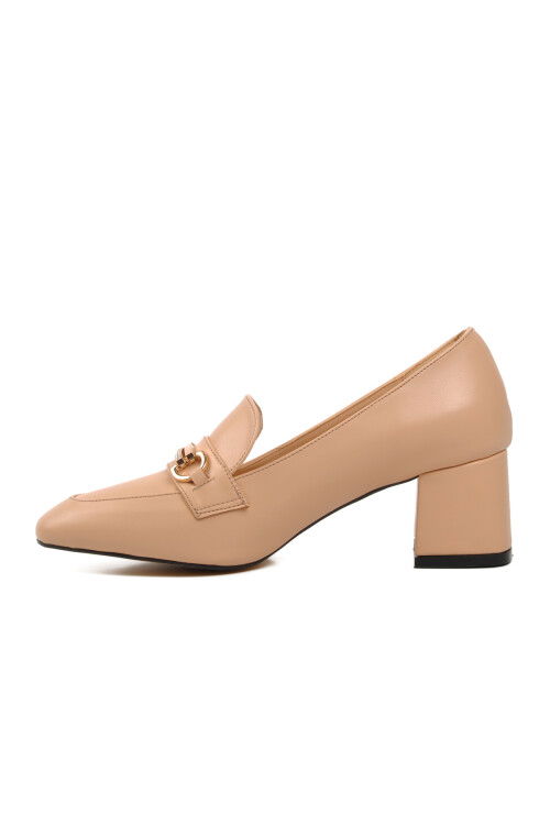 حذاء نسائي بكعب عالٍ لون بيج 312048 Z