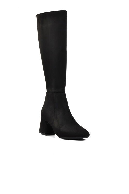 حذاء نسائي من جلد الغزال الأسود 344110 Z