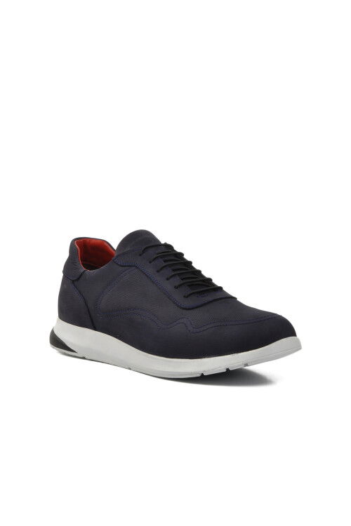 Navy Blue Nubuck Mens Casual Shoes 4384 M (Large Size)