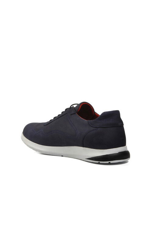 Navy Blue Nubuck Mens Casual Shoes 4384 M (Large Size)