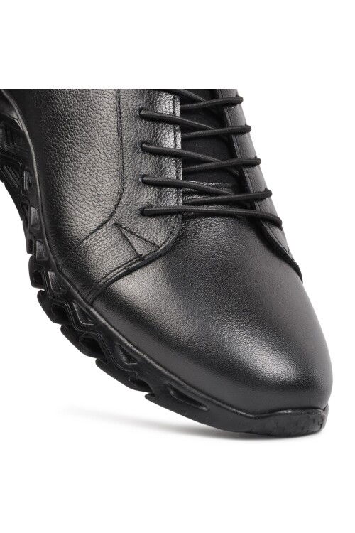 Siyah Hakiki Deri Erkek Casual Ayakkabı 4511 M