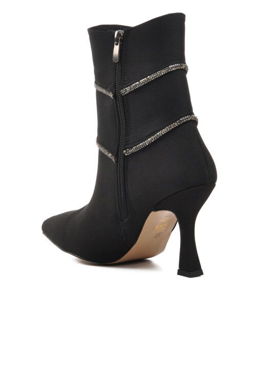 Black Satin Womens Boots 543109 Z