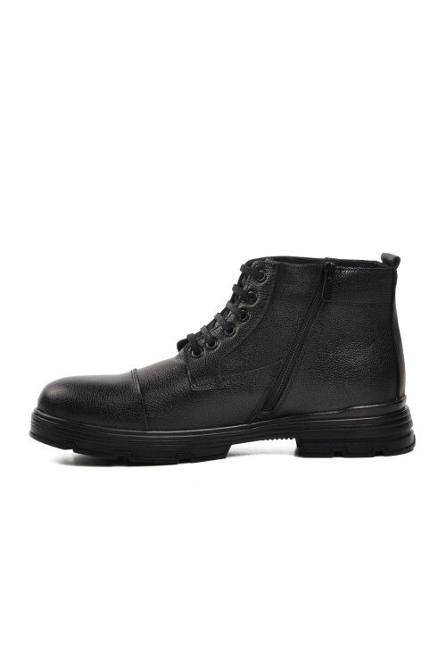 Black Genuine Leather Mens Boots 7085 M