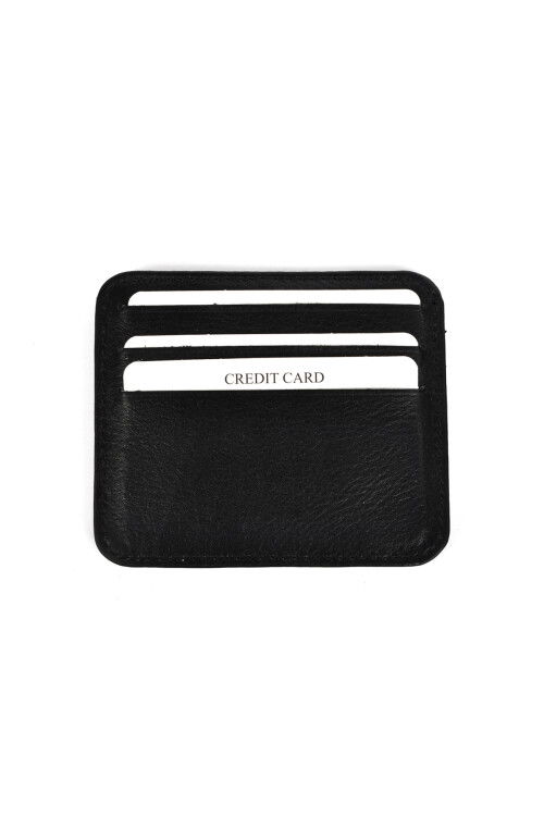 Siyah Hakiki Deri Erkek Kartlık 8000