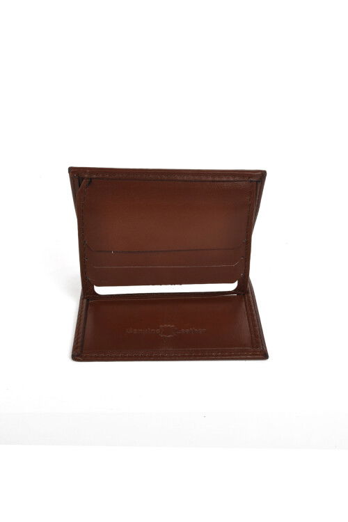 محفظة رجالية من الجلد الطبيعي باللون البني 8017