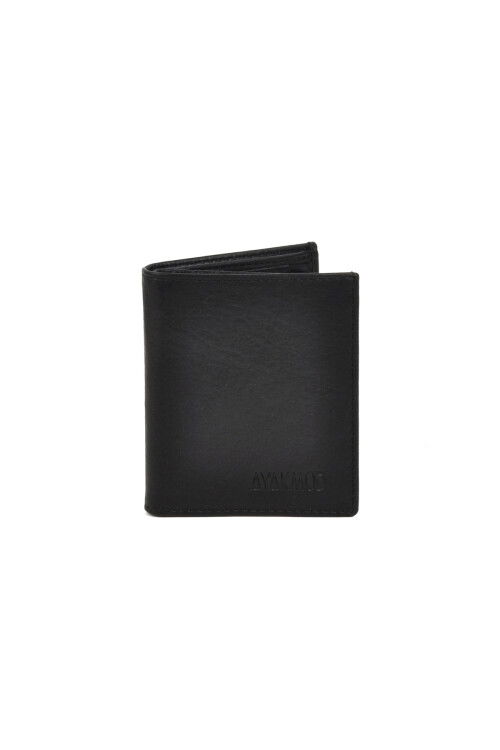 Black Genuine Leather Mens Wallet 8033
