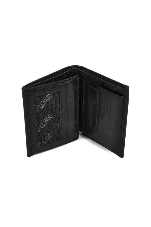 Black Genuine Leather Mens Wallet 8033