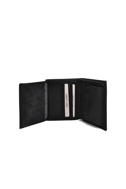 Black Genuine Leather Mens Wallet 8033