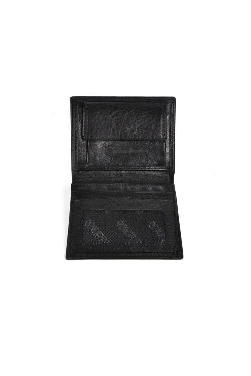 Black Genuine Leather Mens Wallet 8033