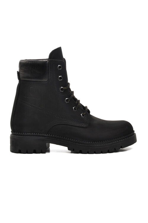 Black Nubuck Fleece Genuine Leather Unisex Boots 90001-9