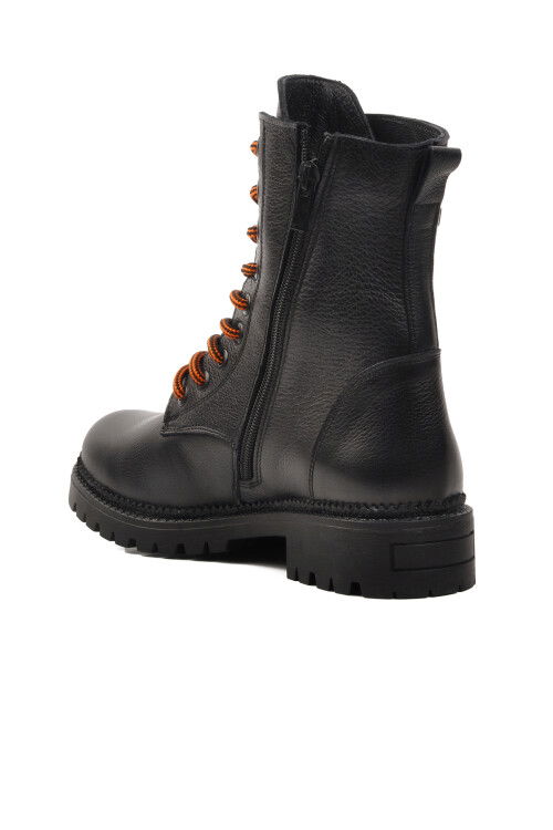 Black Lace-Up Zippered Womens Boots 90006-1 Z