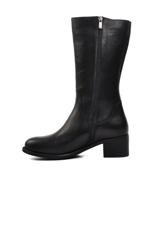 Siyah Hakiki Deri Kadın Çizme 9289 Z