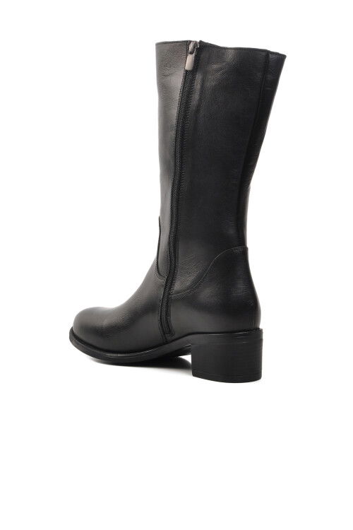 Siyah Hakiki Deri Kadın Çizme 9289 Z
