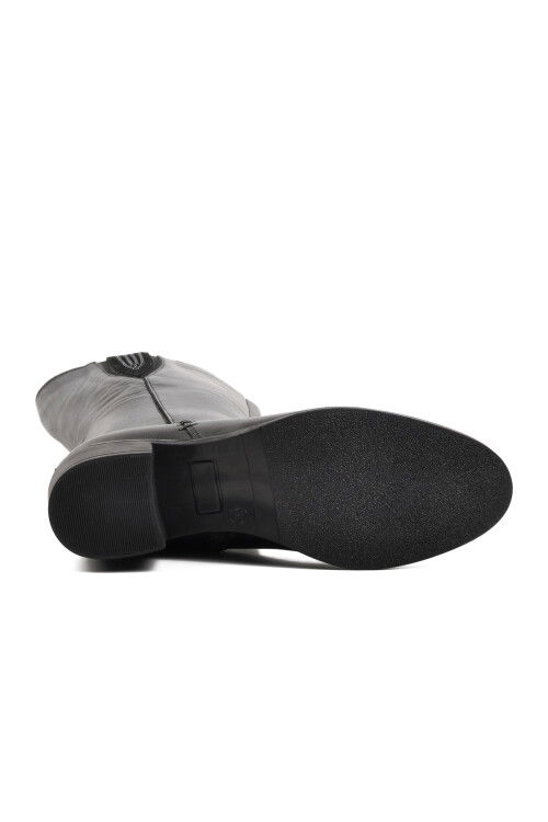 Siyah Hakiki Deri Kadın Çizme 9289 Z