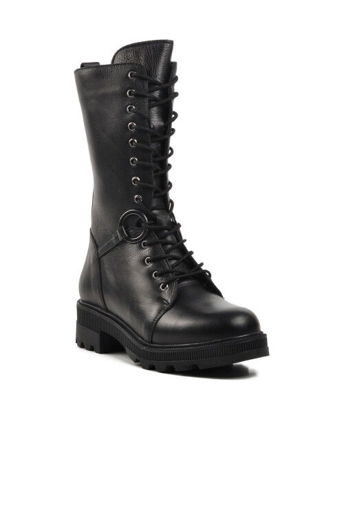 Siyah Hakiki Deri Anatomik Kadın Bot 9410 Z