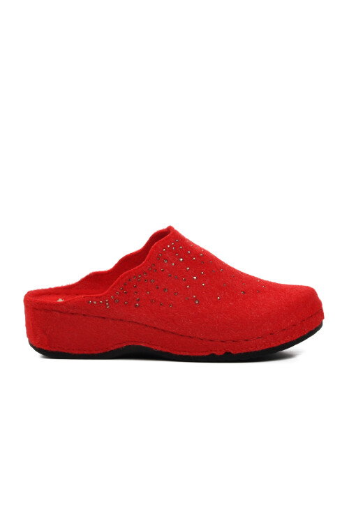 Kırmızı Anatomik Keçe Kadın Ev Terlik K-10909 Z