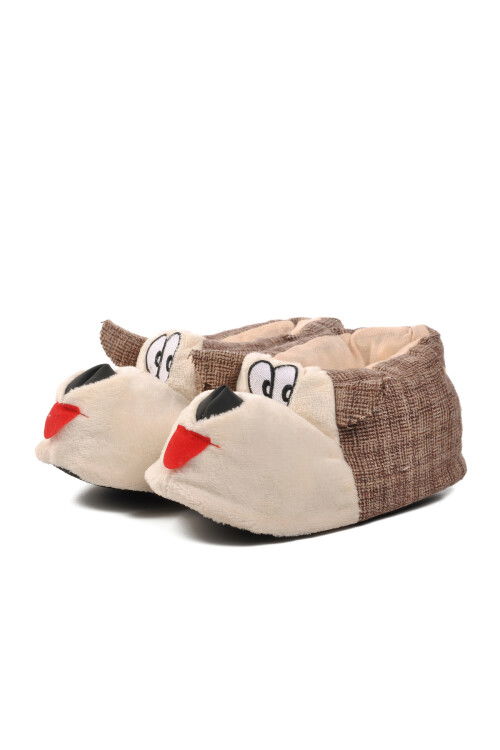 Coffee-Beige Womens Slippers with Dog Slippers G