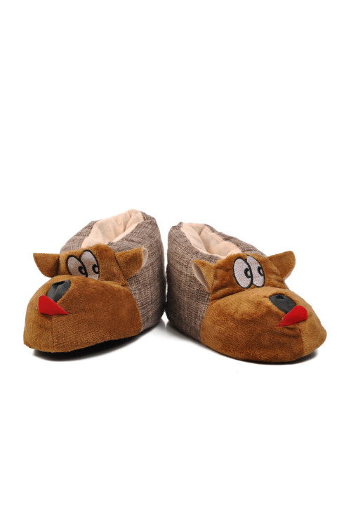 Brown Womens Slippers Dog Slippers G