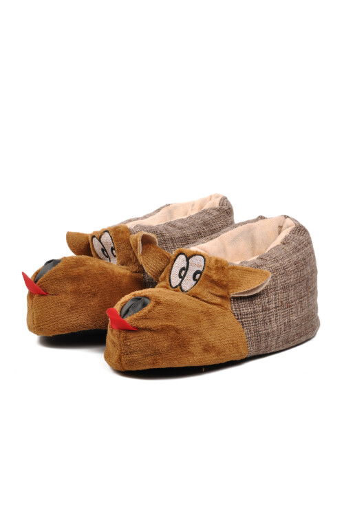 Brown Womens Slippers Dog Slippers G