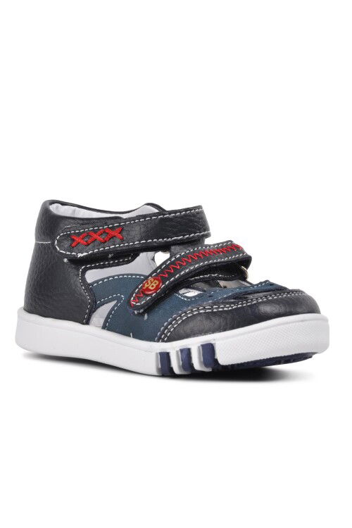 Navy Blue Nubuck Orthopedic Baby Shoes 009 B