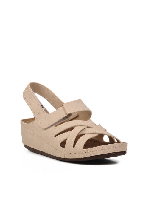 Beige Womens Flat Sandals 09-985 Z