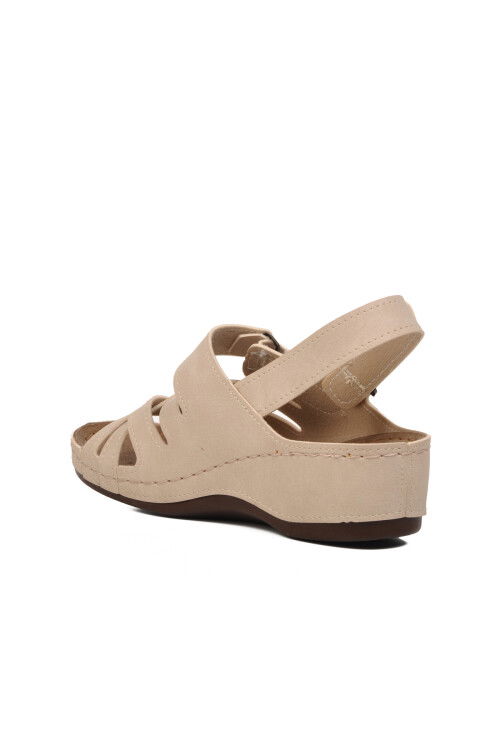 Beige Womens Flat Sandals 09-985 Z