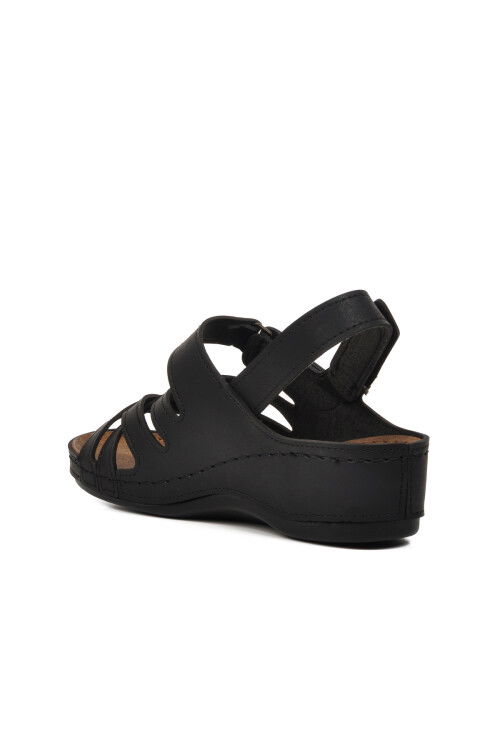 Black Womens Flat Sandals 09-985 Z
