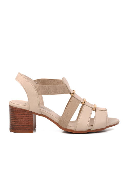 Beige Womens Heeled Sandals 1857227Y Z