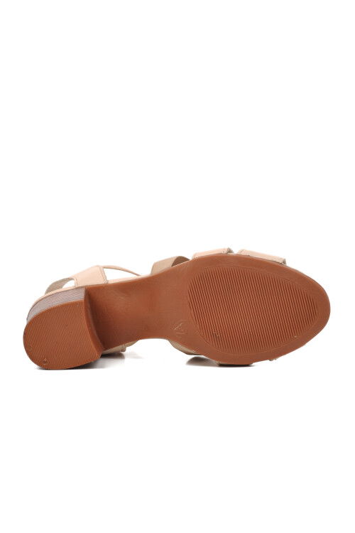 Beige Womens Heeled Sandals 1857227Y Z